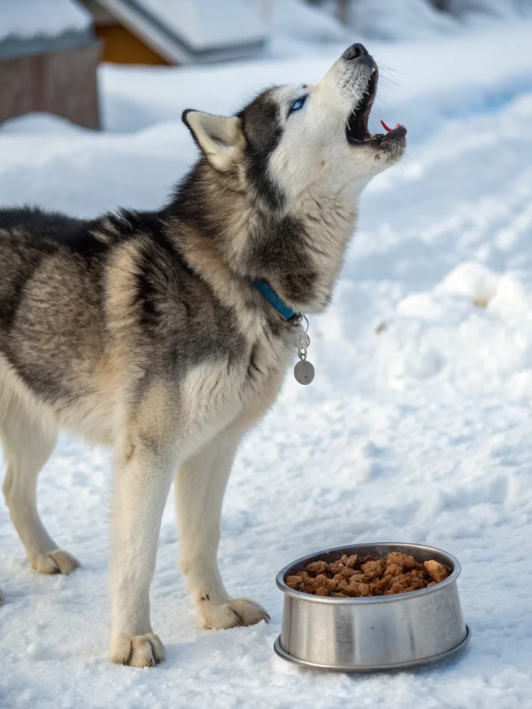 husky dog howling